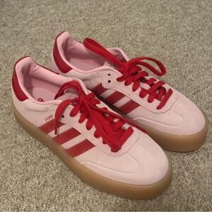 Adidas Pink and Red SAMBA Sneakers